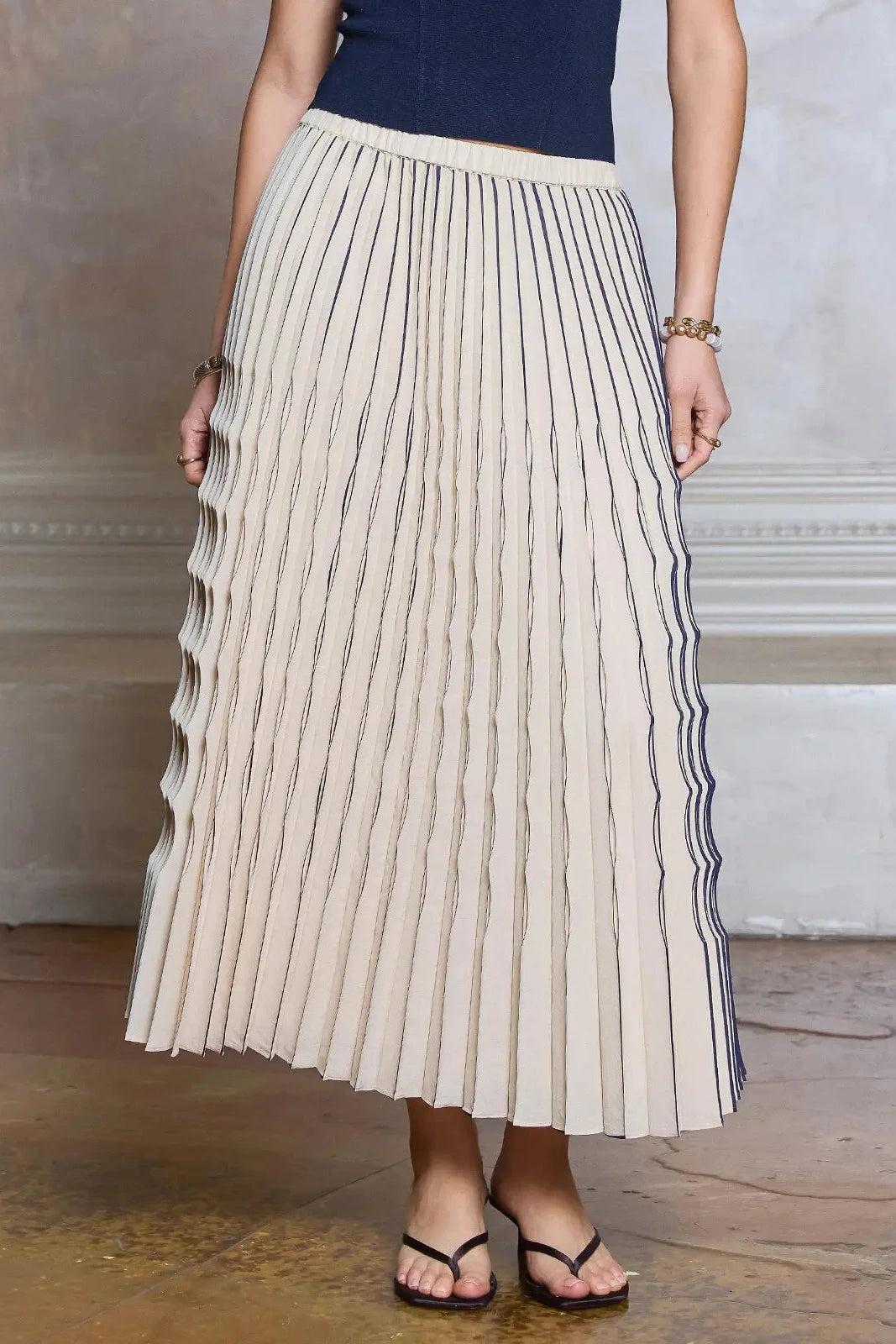 Maren Pleated Midi Skirt