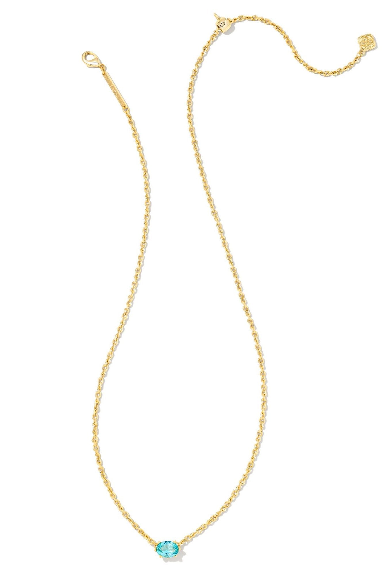 Kendra Scott Cailin Crystal Pendant Necklace - Gold Aqua Crystal