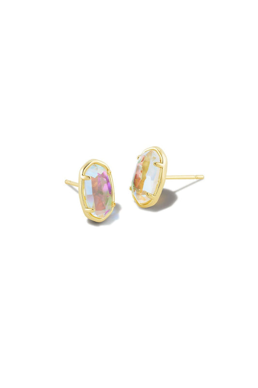 Kendra Scott Grayson Stone Stud Earrings - Gold Dichroic Glass