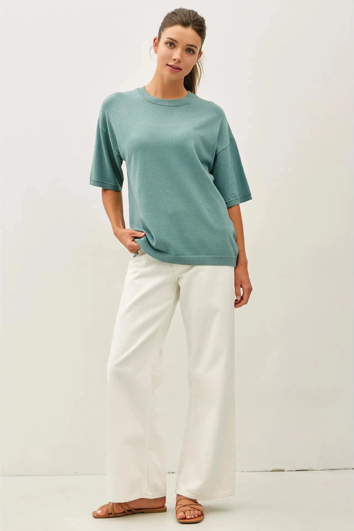 Seafoam Short Sleeve Sweater