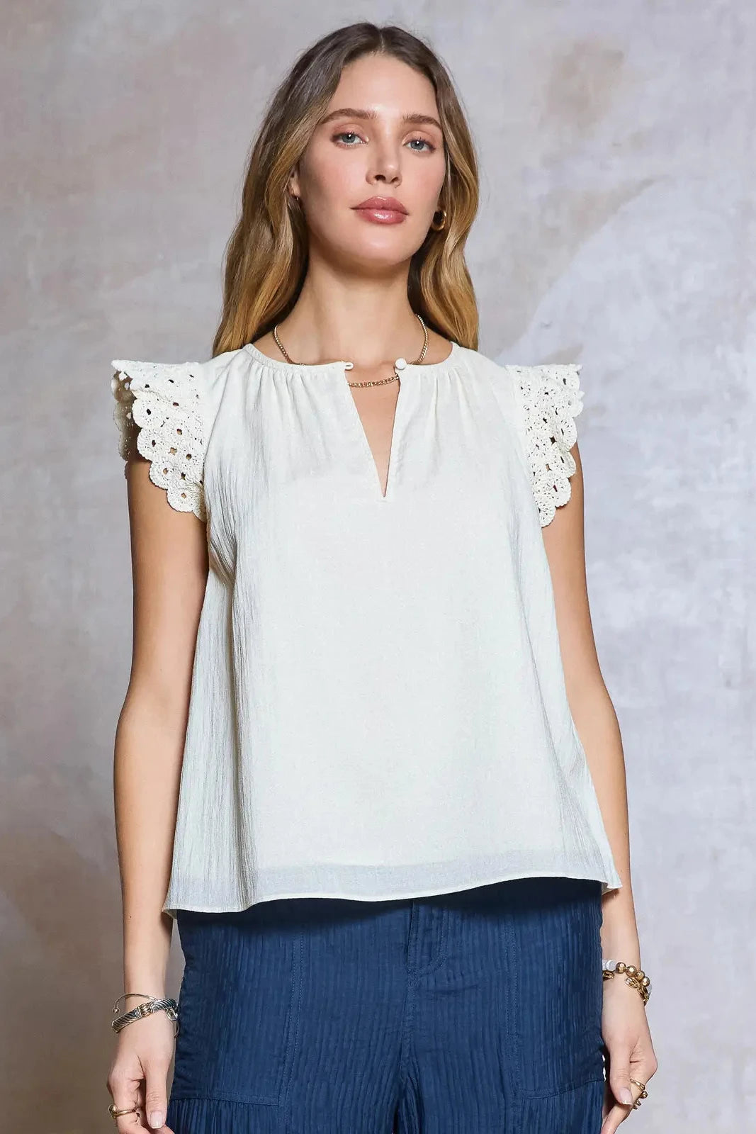crochet blouse with v-neck