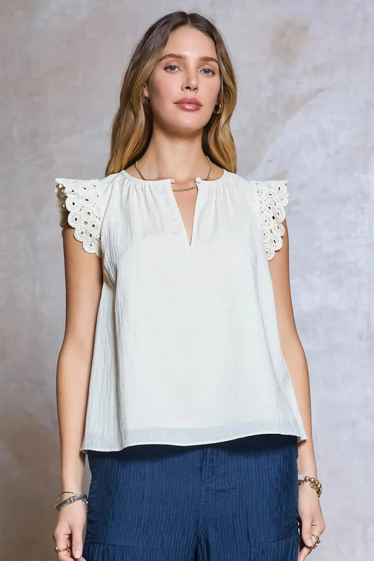 crochet blouse with v-neck