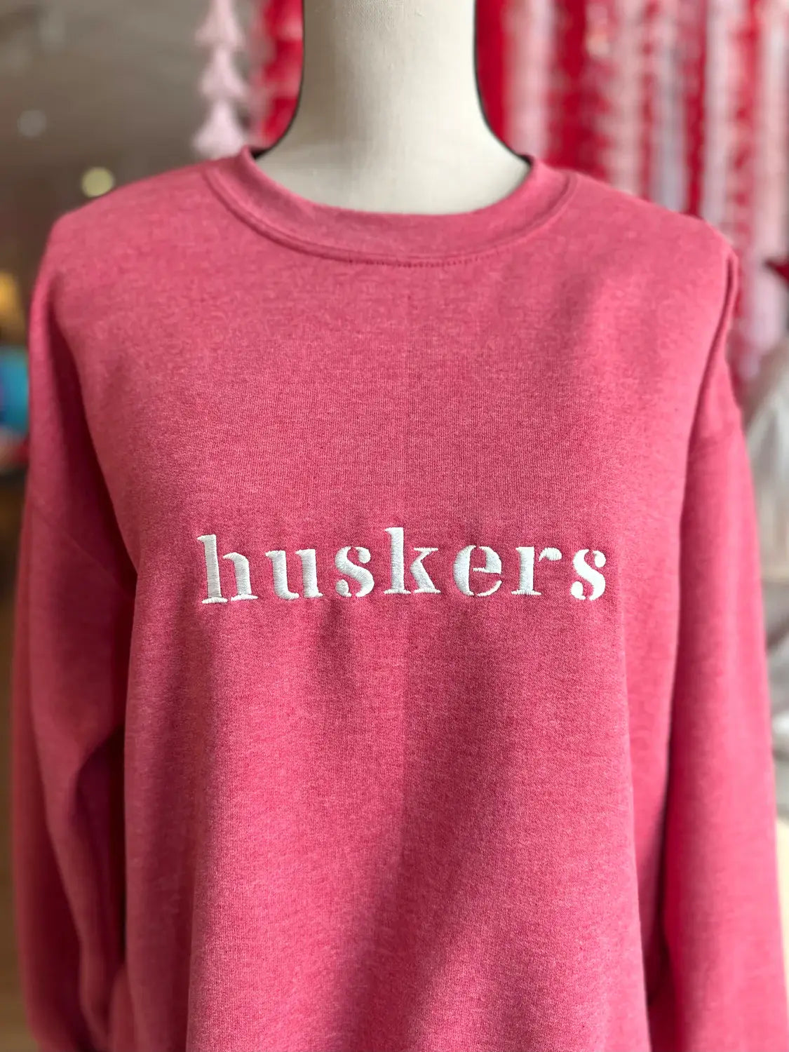 Embroidered Husker Crewneck