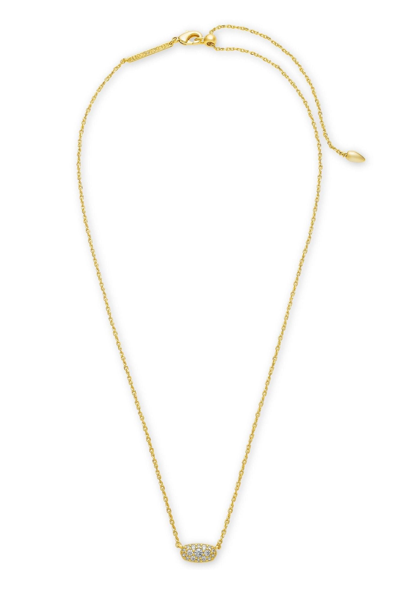 Kendra Scott Grayson Gold Pendant Necklace - White Crystal