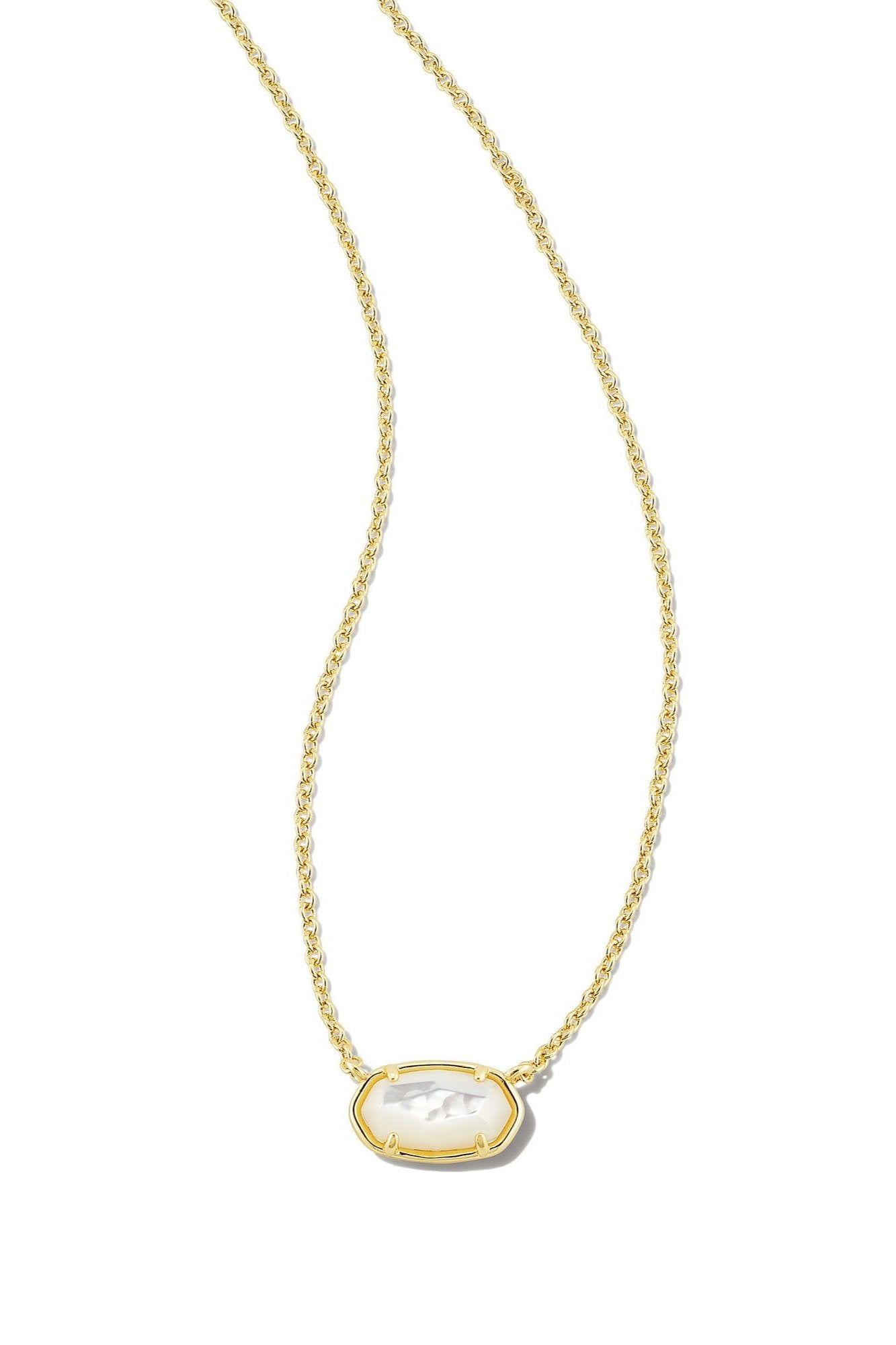 Kendra Scott Grayson Stone Pendant Necklace - Gold Ivory Mother of Pearl