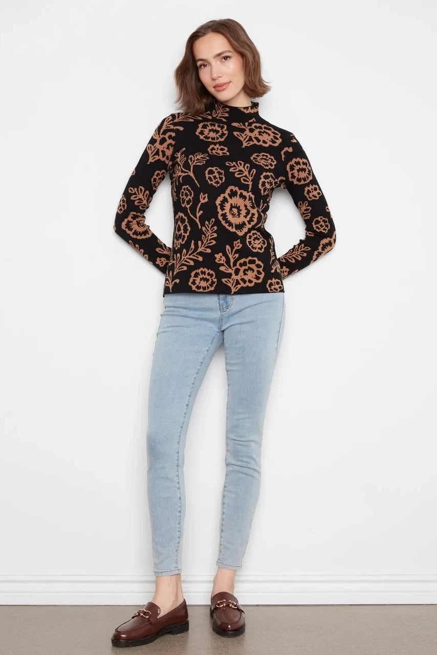 Charlie B Reversible Mock Neck Sweater - Ember