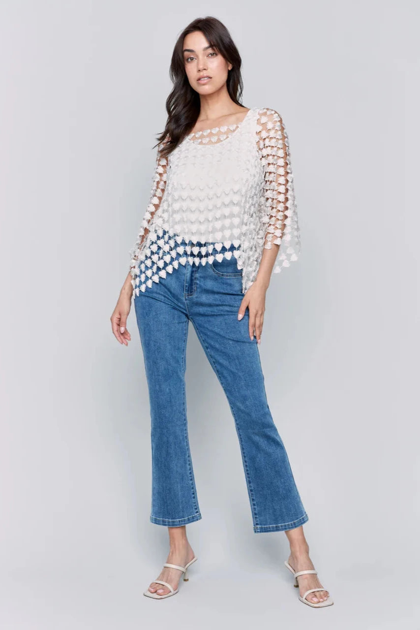 Charlie B Crochet Heart Top - Multiple Colors