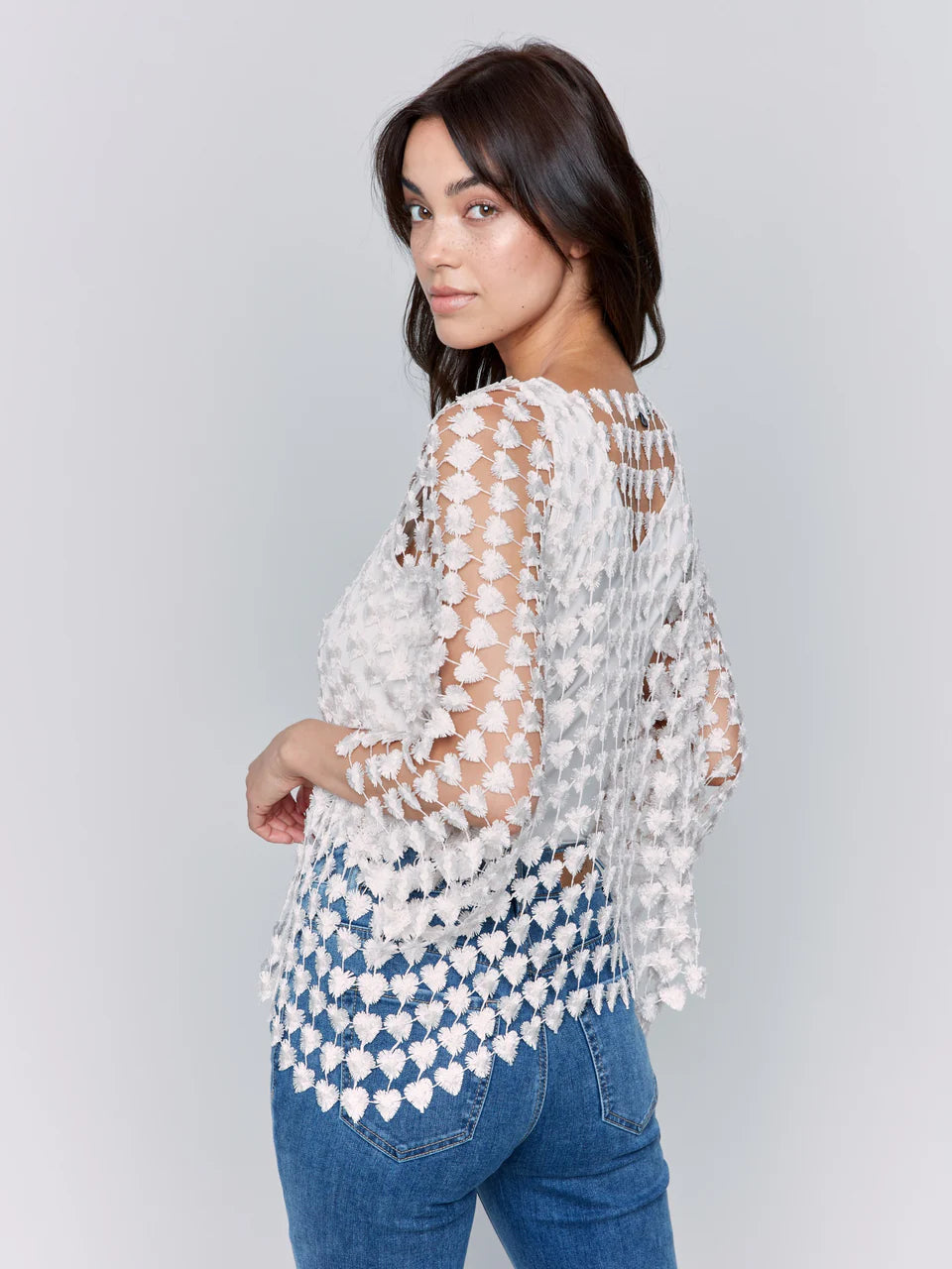 Charlie B Crochet Heart Top - Multiple Colors