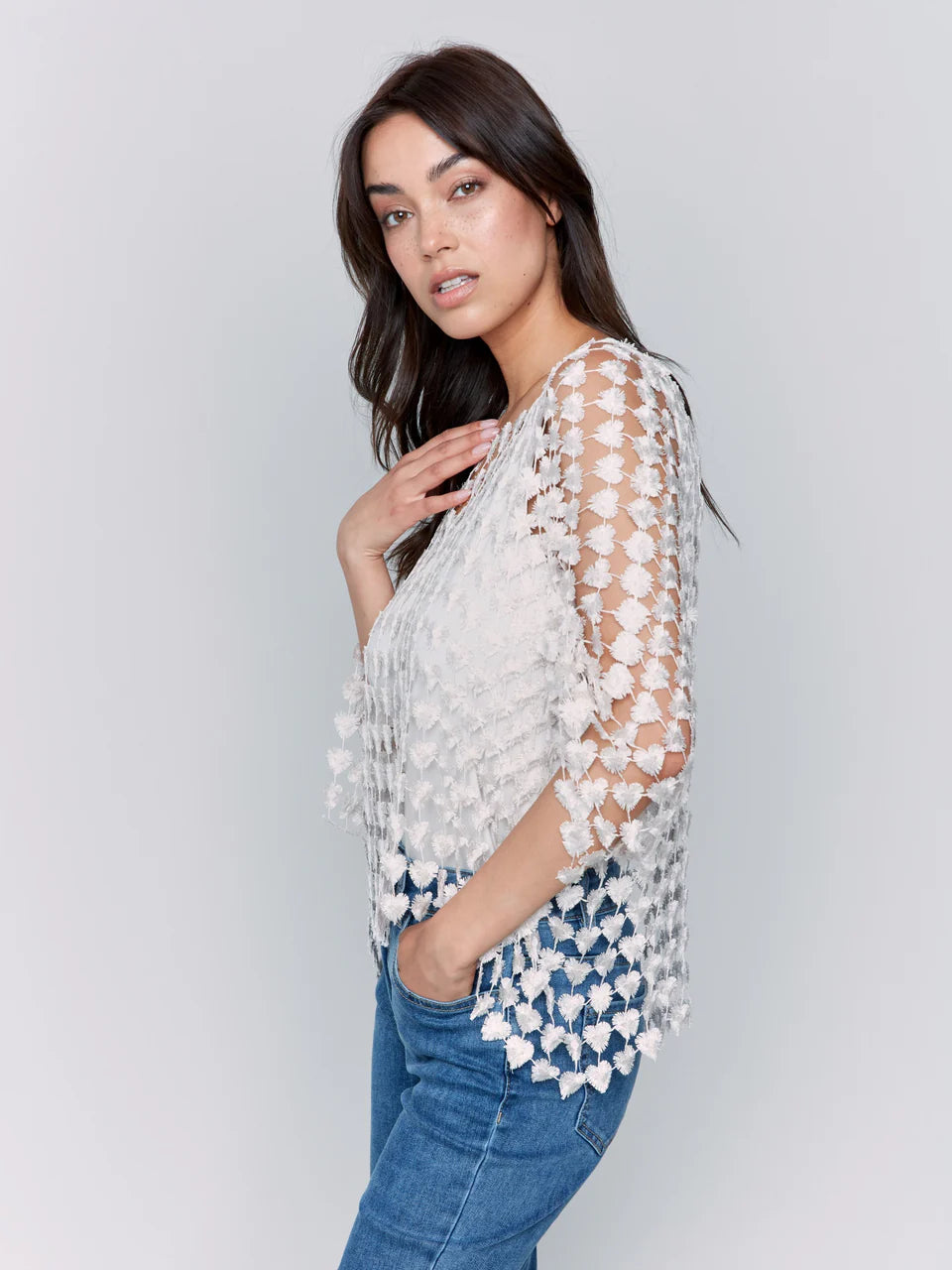 Charlie B Crochet Heart Top - Multiple Colors