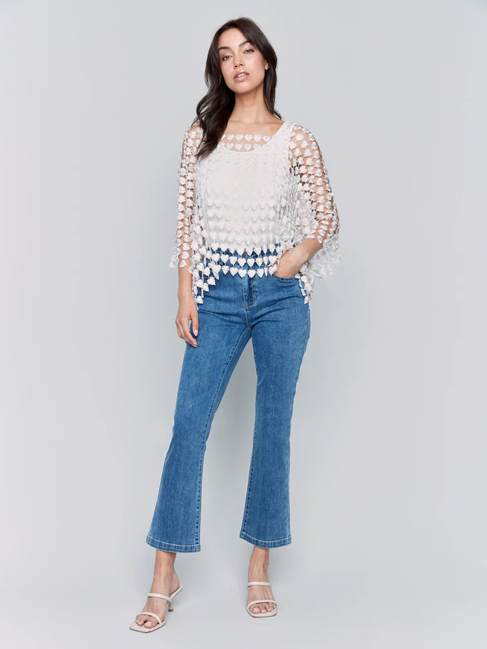 Charlie B Crochet Heart Top - Multiple Colors