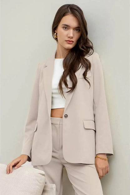 Solid Long Sleeve Blazer