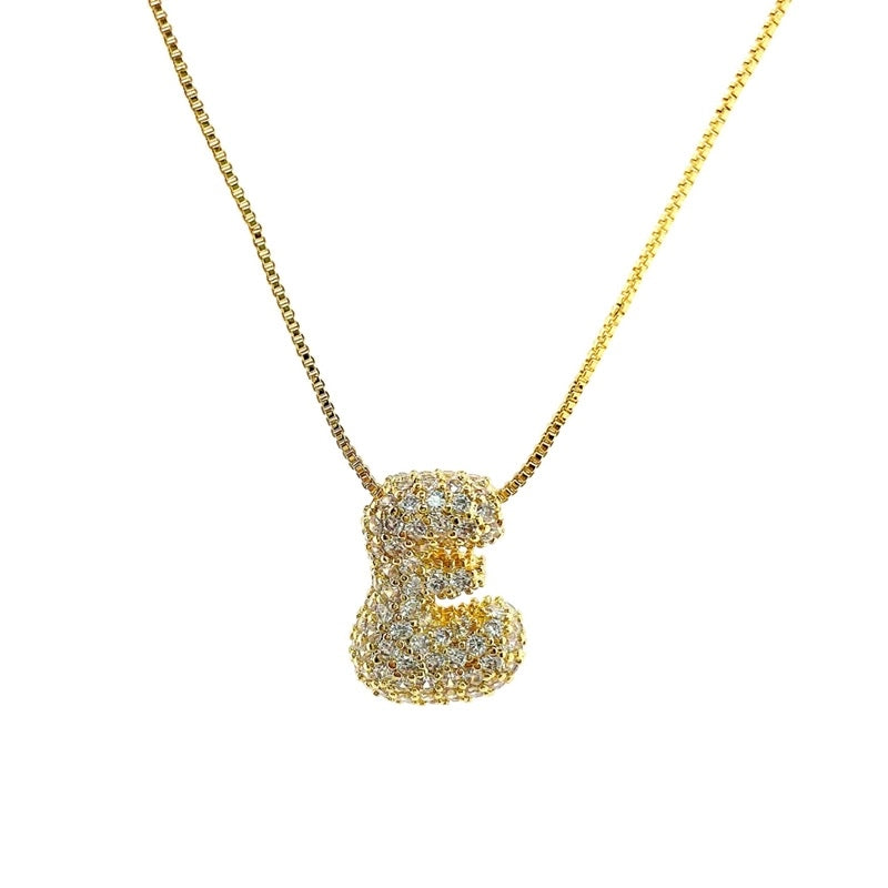 Initial Cz Bubble Necklace