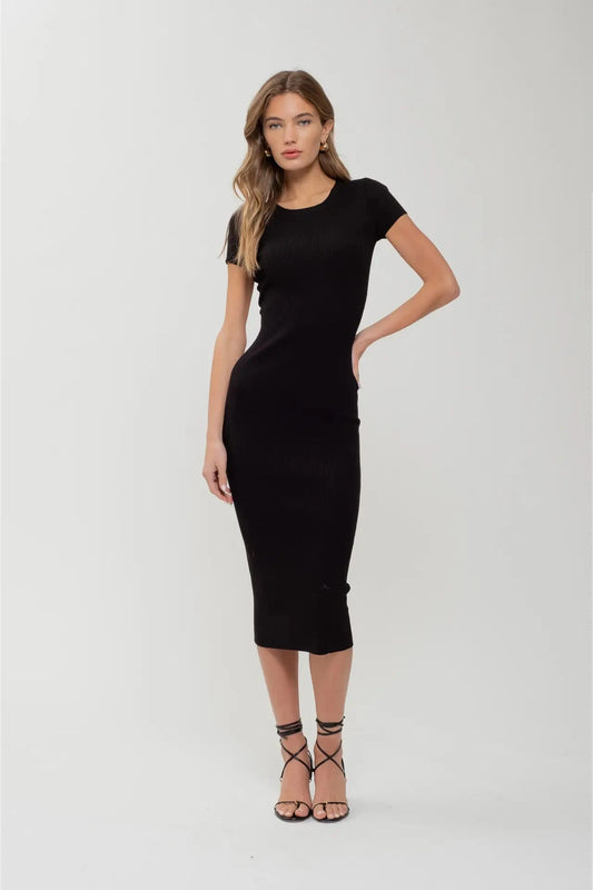 Ribbed Knit Midi Dress