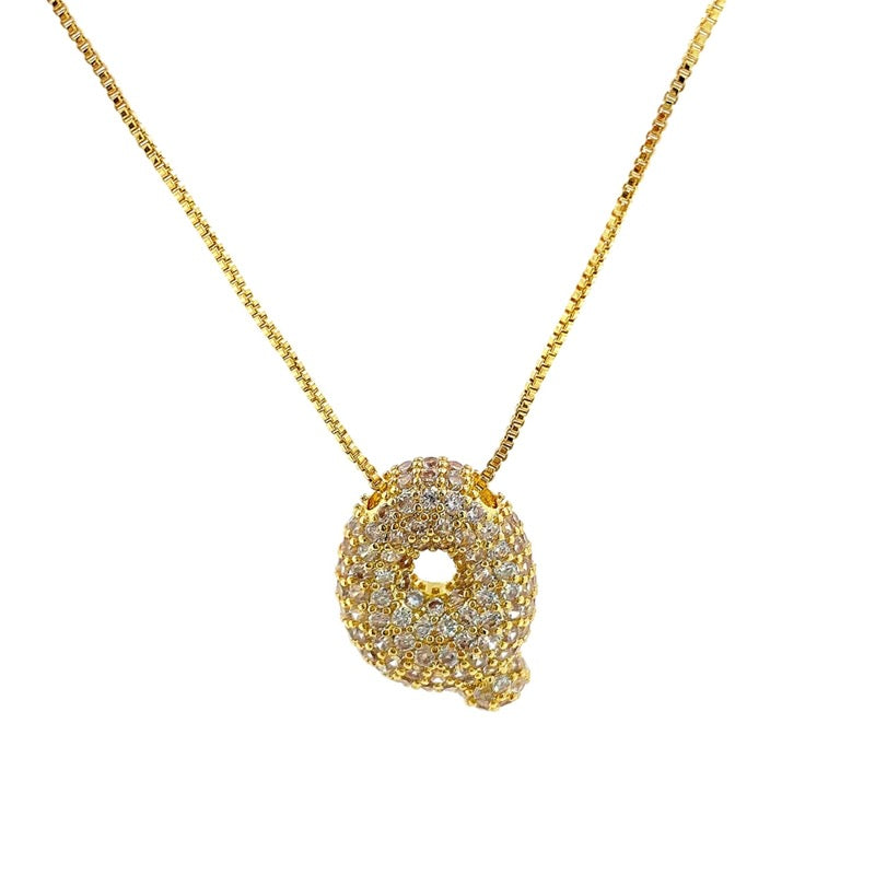 Initial Cz Bubble Necklace