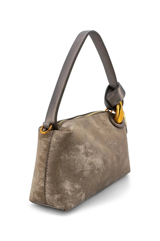 Textured Velvet Shoulder Bag