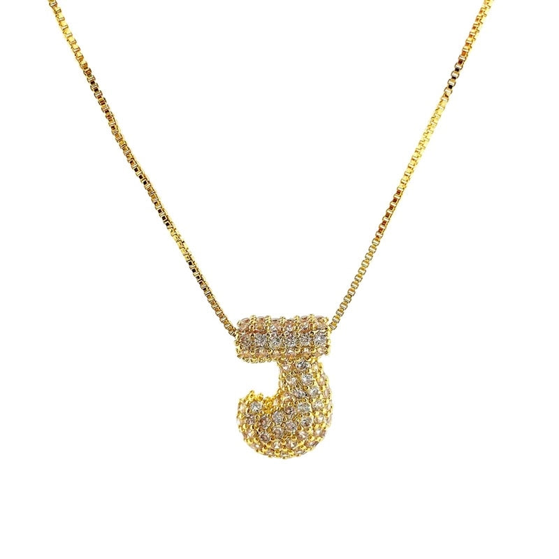 Initial Cz Bubble Necklace