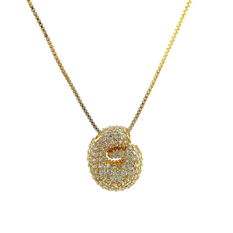 Initial Cz Bubble Necklace