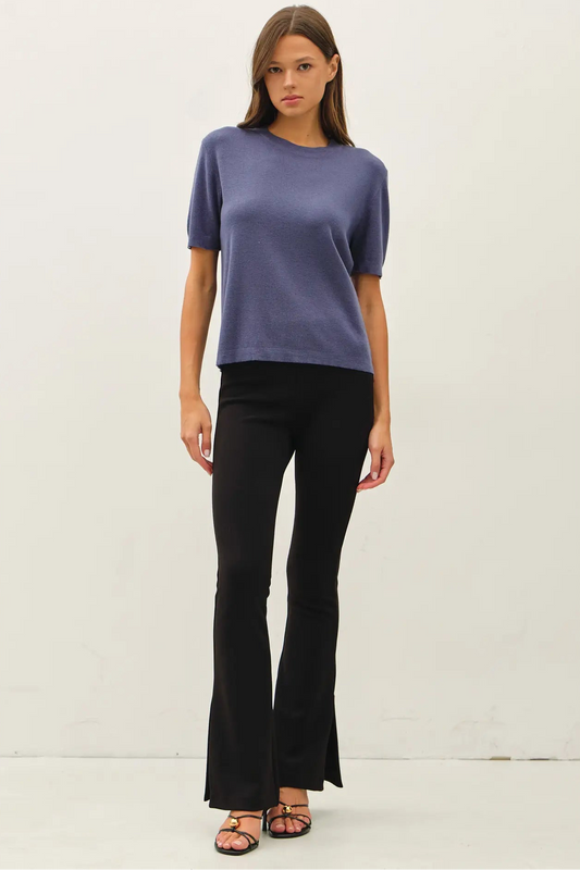 Cashmere Blended Top - Slate Blue