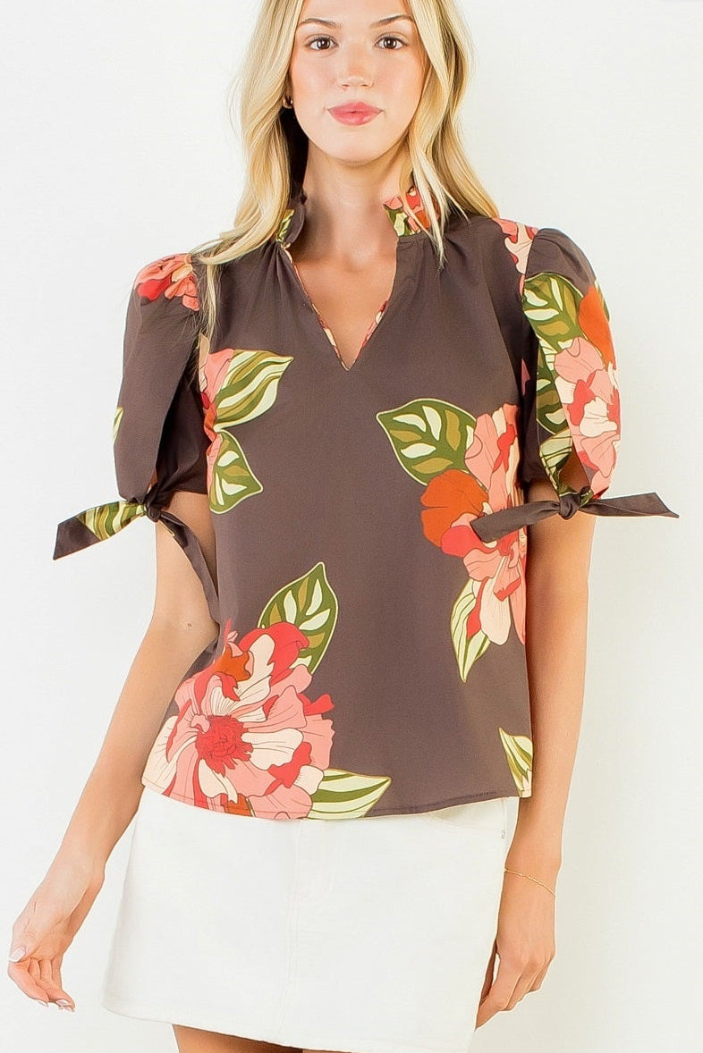 brown top on model