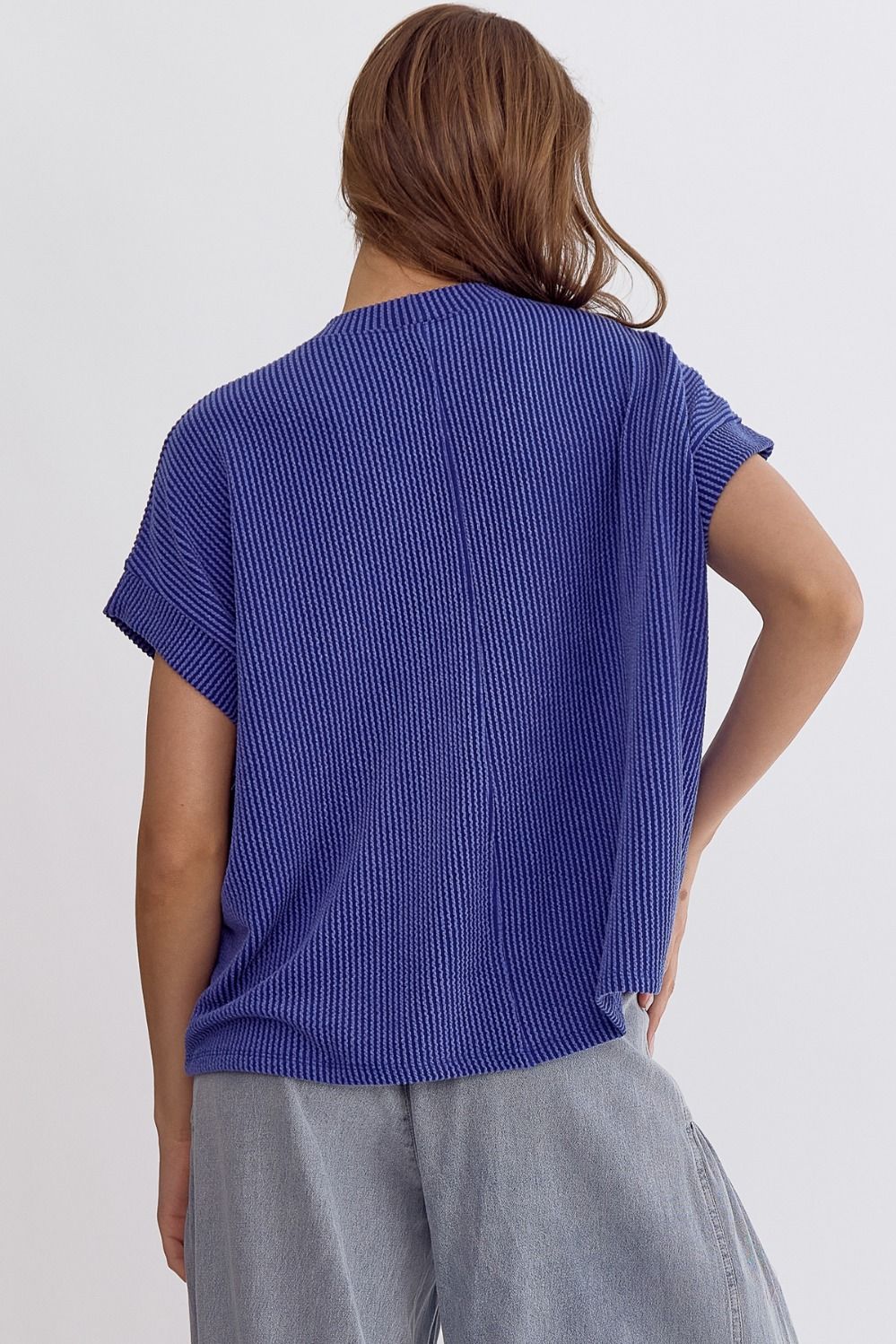 Ribbed Short Sleeve Top - Multiple Colors