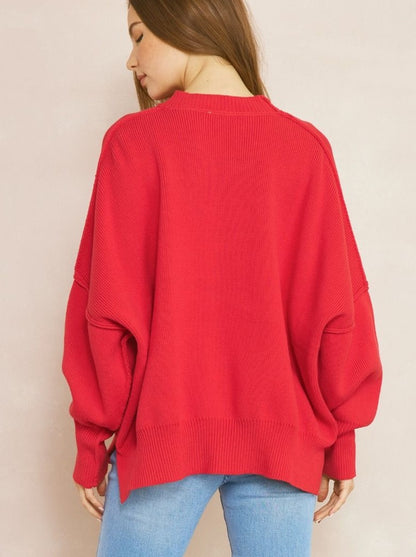Red Oversized Sweater