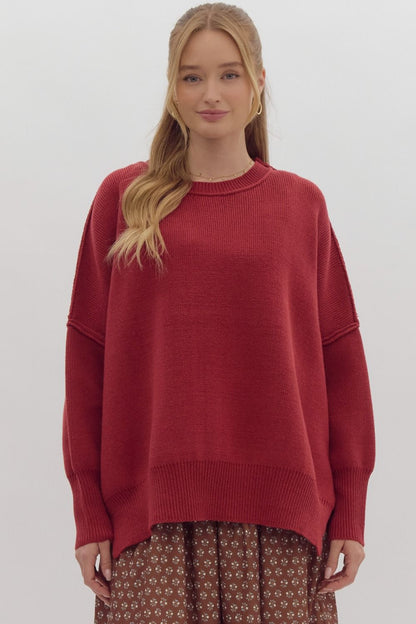 Crimson Knit Sweater