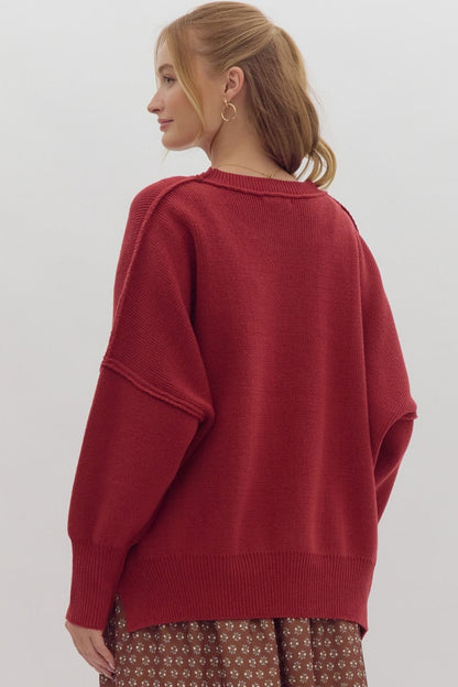 Crimson Knit Sweater