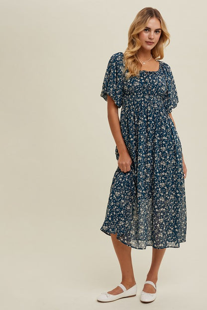 Dainty Floral Midi Dress