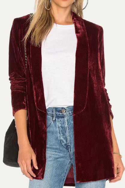 Jolly Velvet Blazer - Red