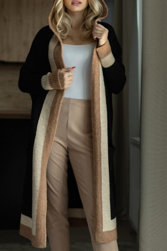 Hooded Long Knitted Cardigan