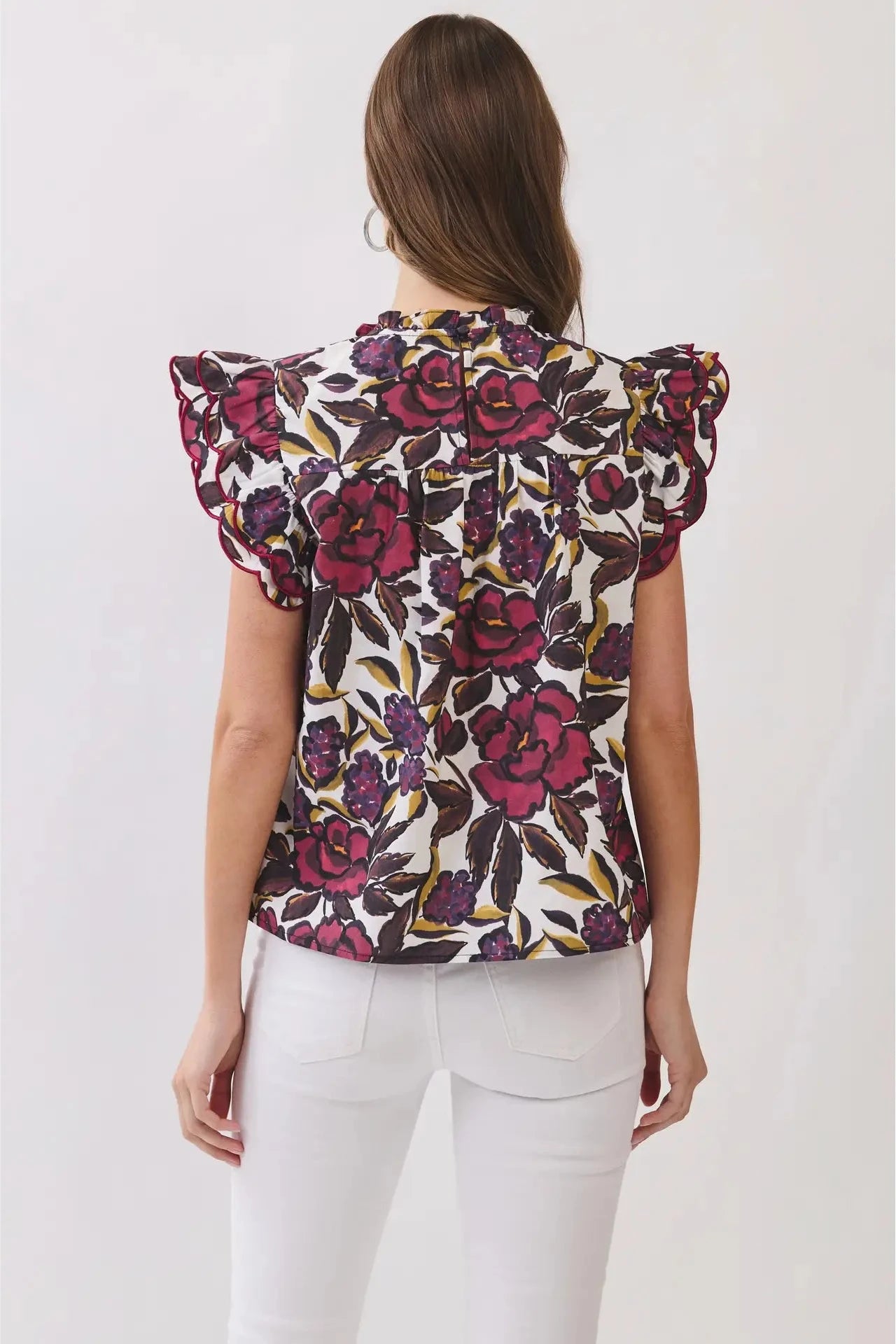 Mia Burgundy Floral Blouse