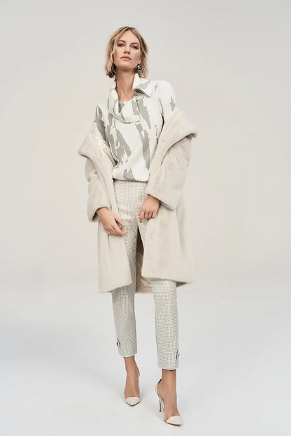 Joseph Ribkoff Faux Fur Straight Coat