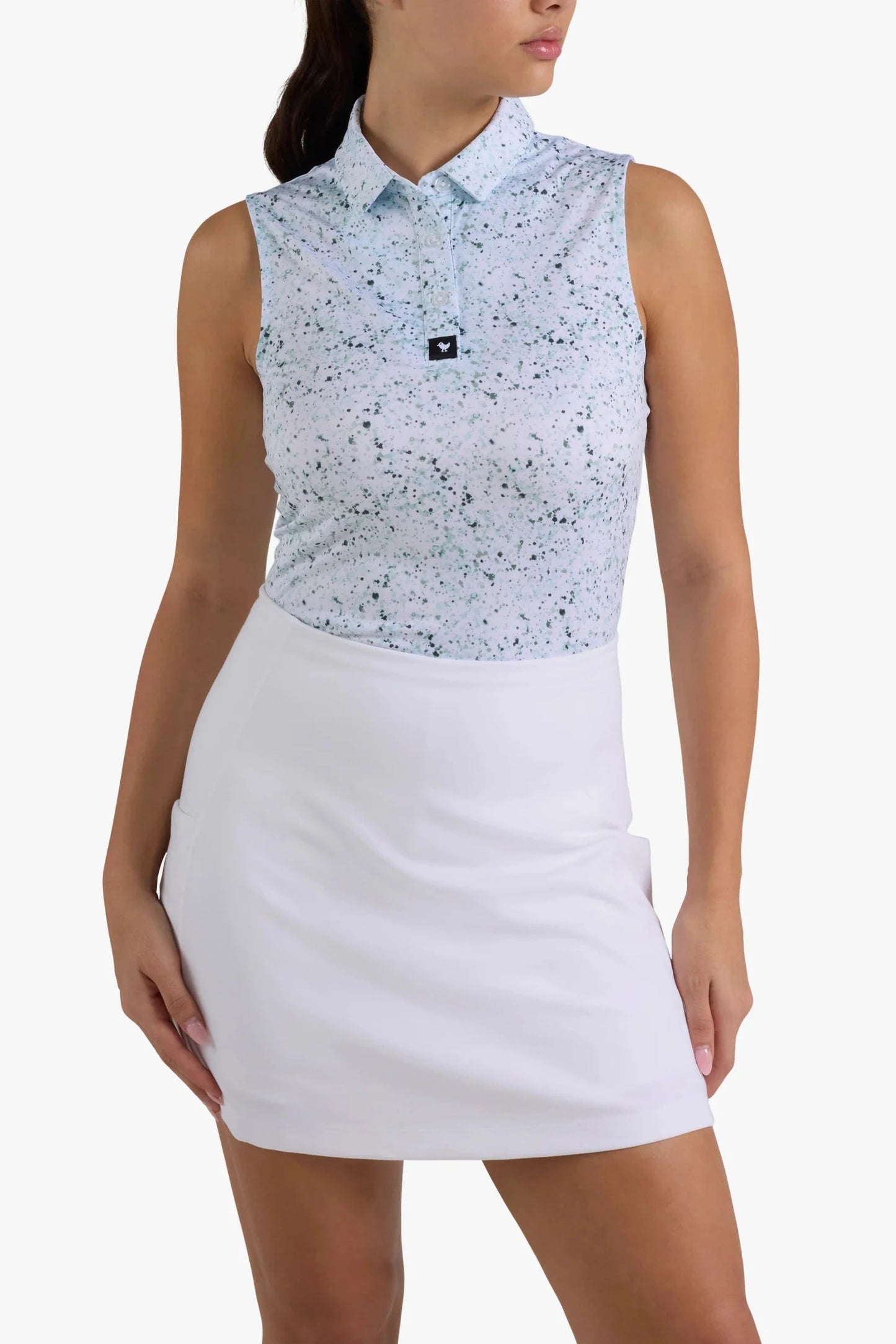 Bad Birdie Core Polo Sleeveless Paint Splatter - Greens