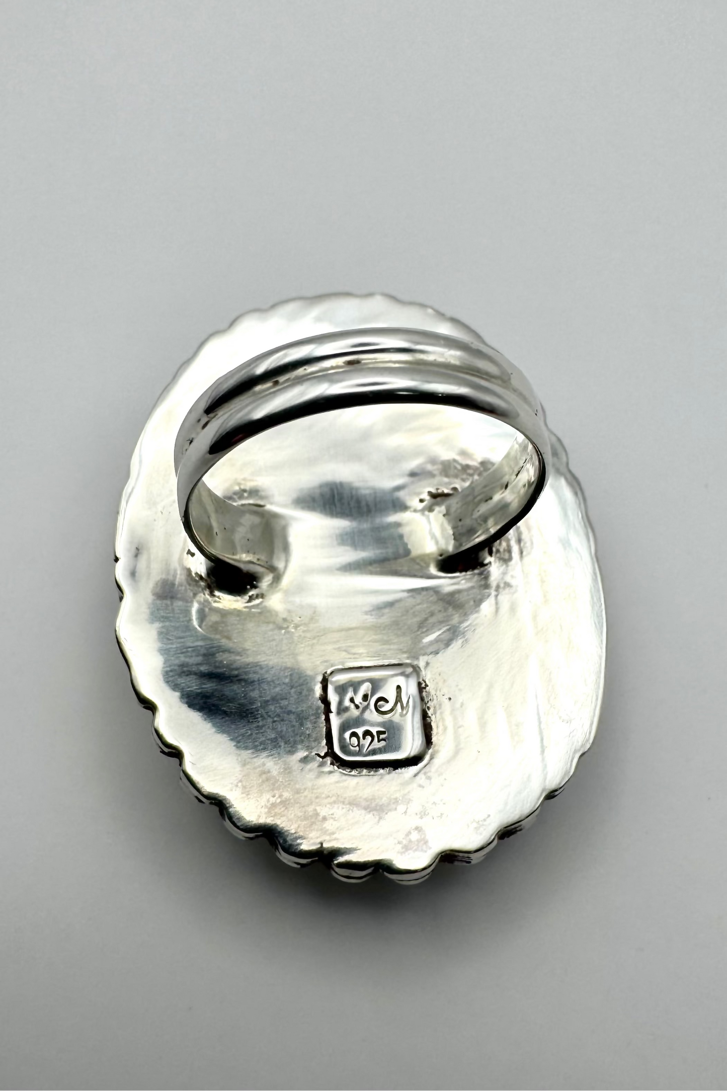 Back side of ring (branded and stamped 925)