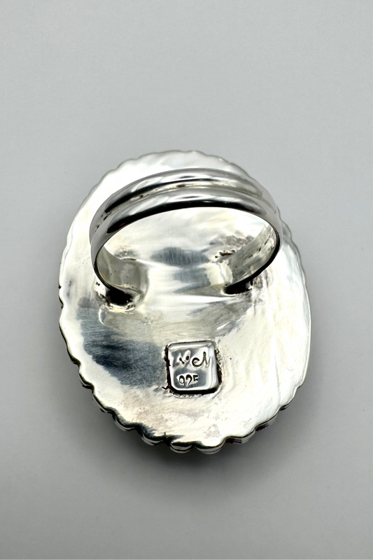 Back side of ring (branded and stamped 925)