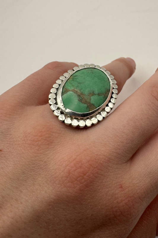 Large turquoise ring shown on finder