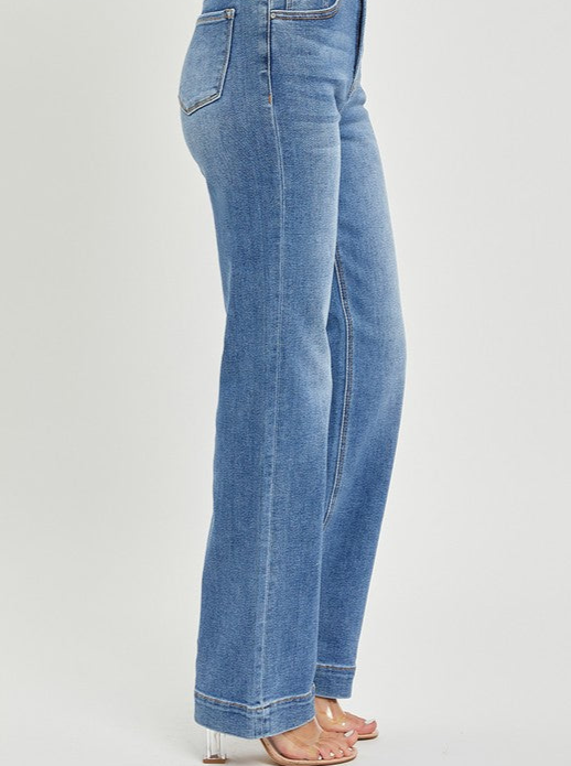 Risen High Rise Straight Jeans