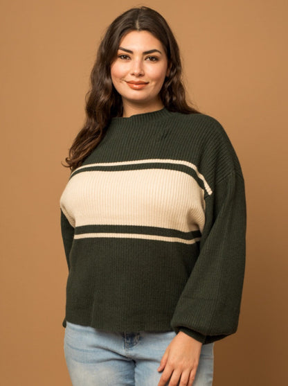 Plus Size Fall Basics Sweater - Hunter Green