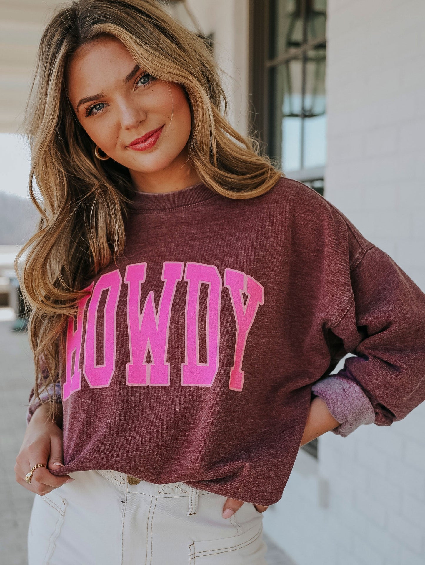 Howdy Maroon Sweatshirt