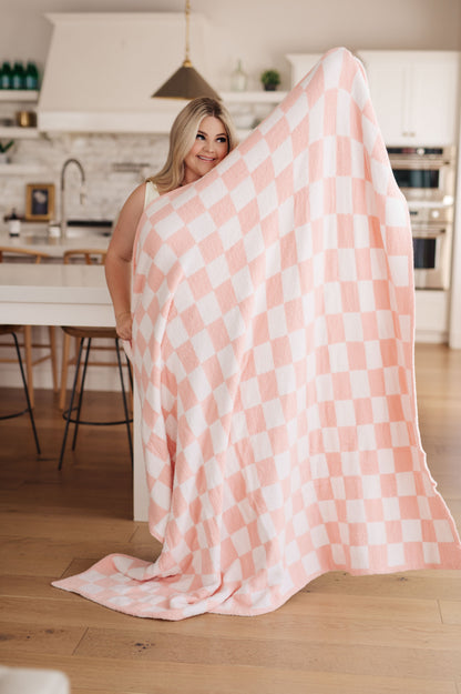 Penny Blanket Single Cuddle Size in Pink Check (Online Exclusive)