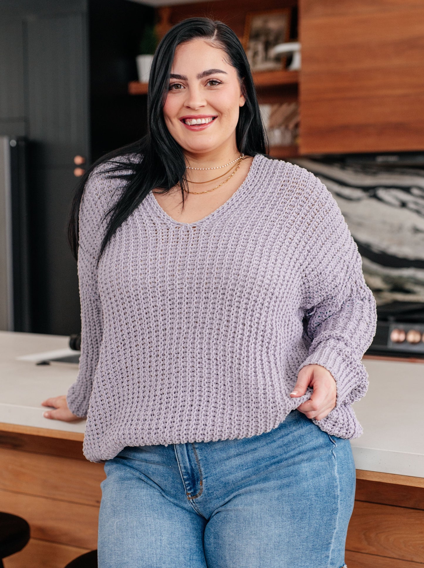 Captured My Interest Chunky V-Neck Sweater (Online Exclusive)
