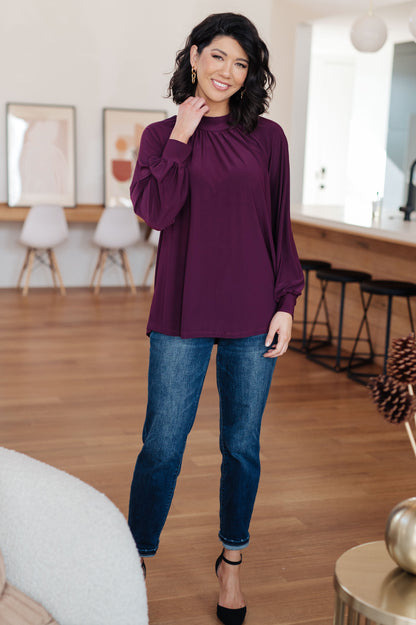 Closing Time Mock Neck Blouse (Online Exclusive)