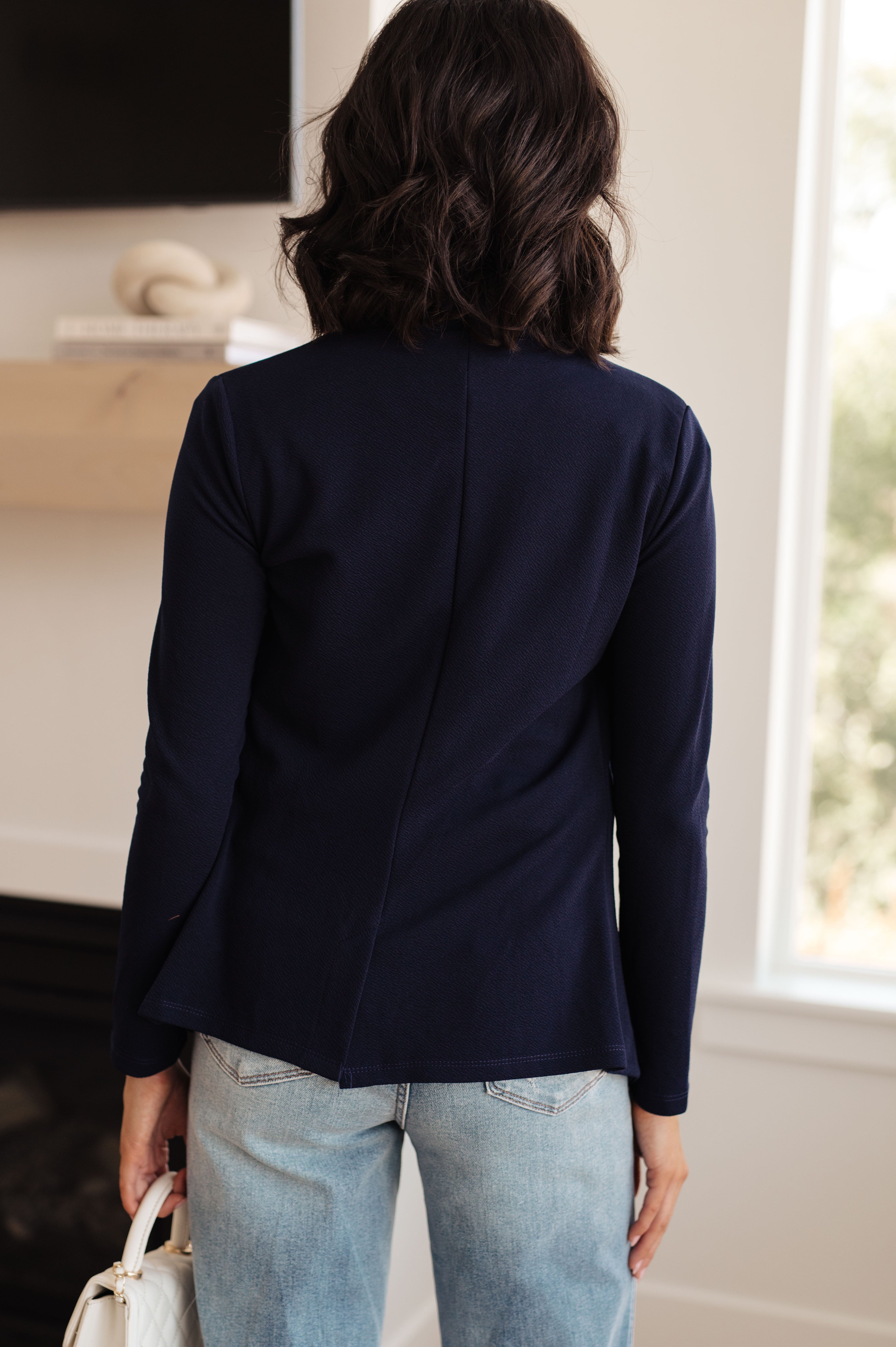 Fitted Blazer in Navy Online Exclusive Small