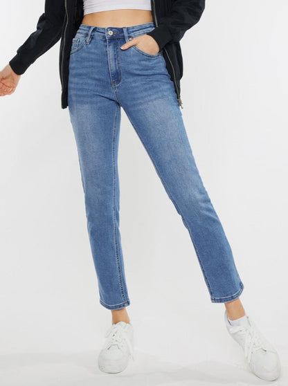 KanCan High Rise Slim Straight Jean - Medium Light