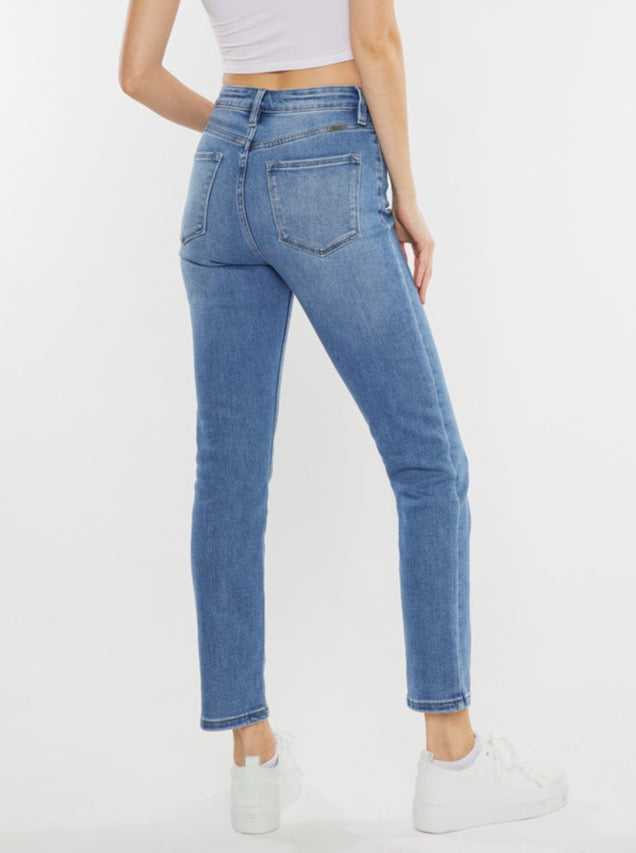 KanCan High Rise Slim Straight Jean - Medium Light