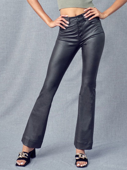 KanCan Leather High Rise Bootcut Pants