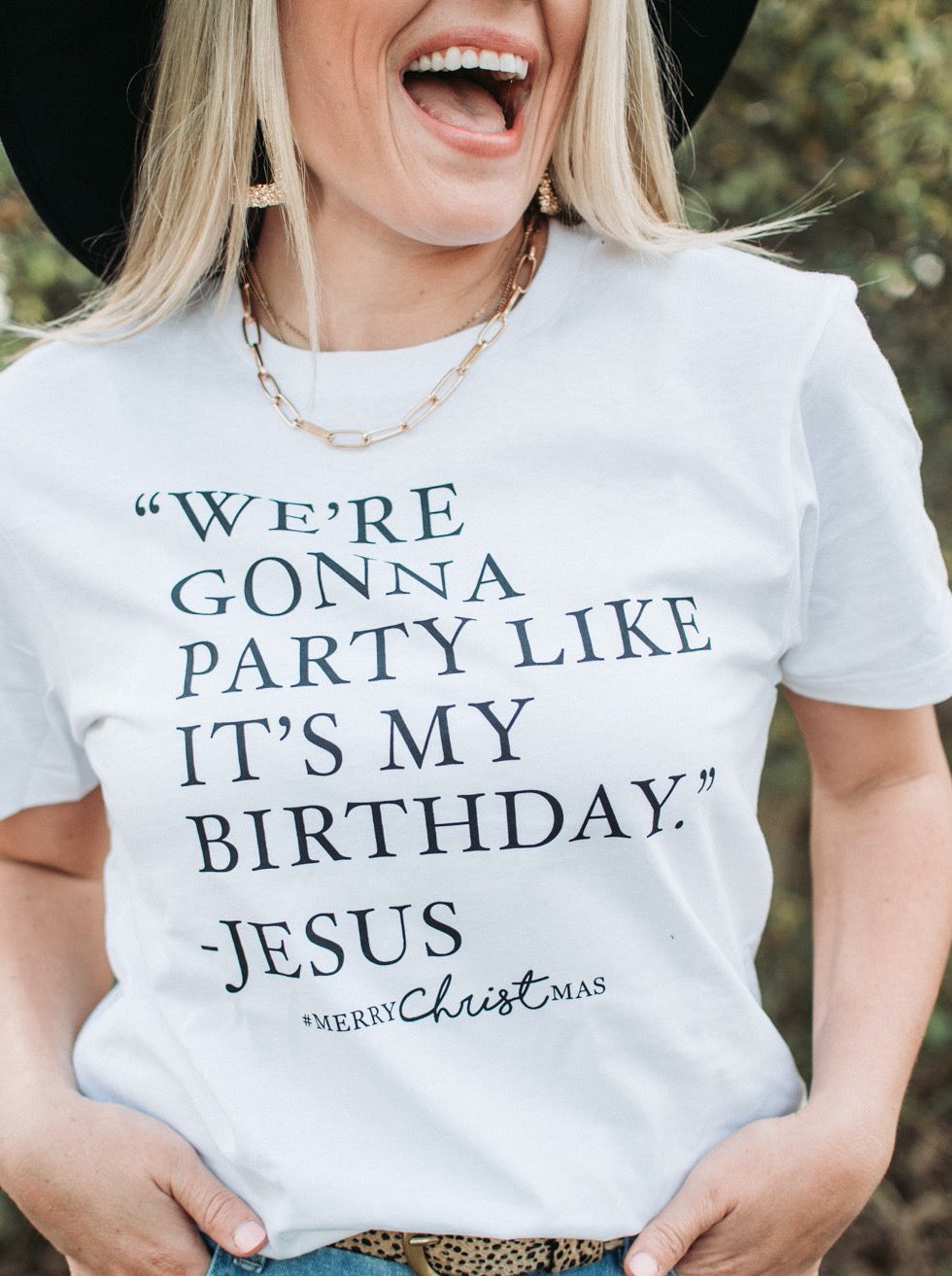 PLUS SIZE "We're Gonna Party Like It's My Birthday" - Jesus - Graphic Tee