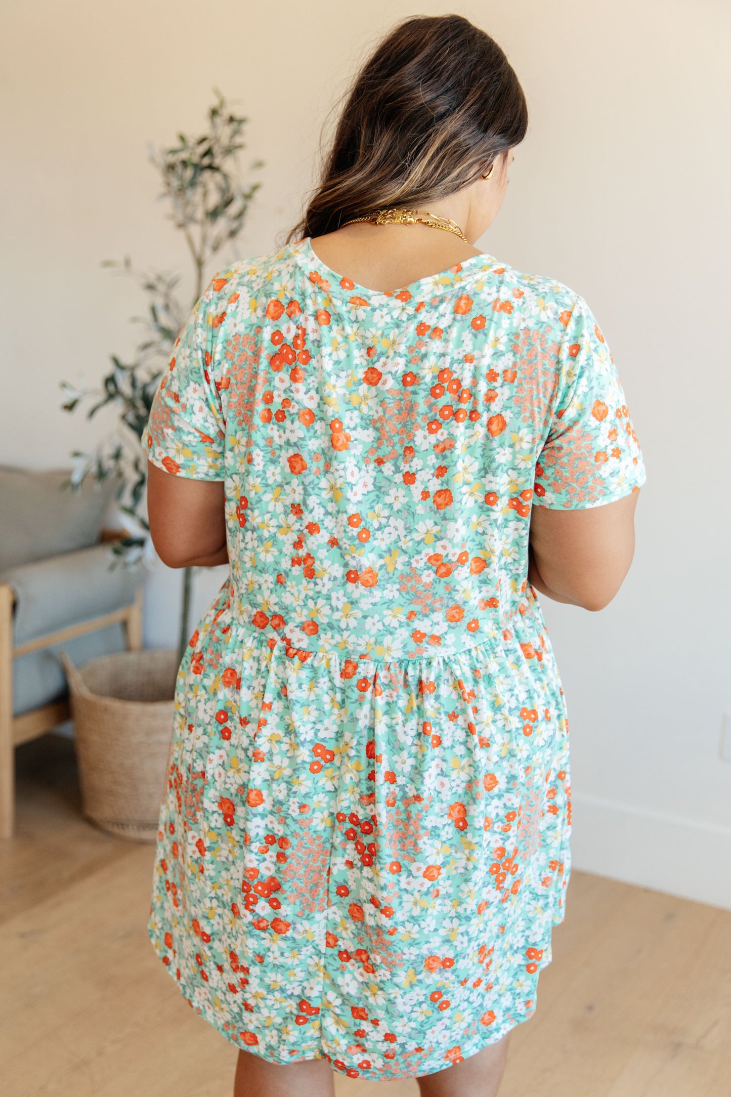 Mint Fields Forever Floral Dress (Online Exclusive)