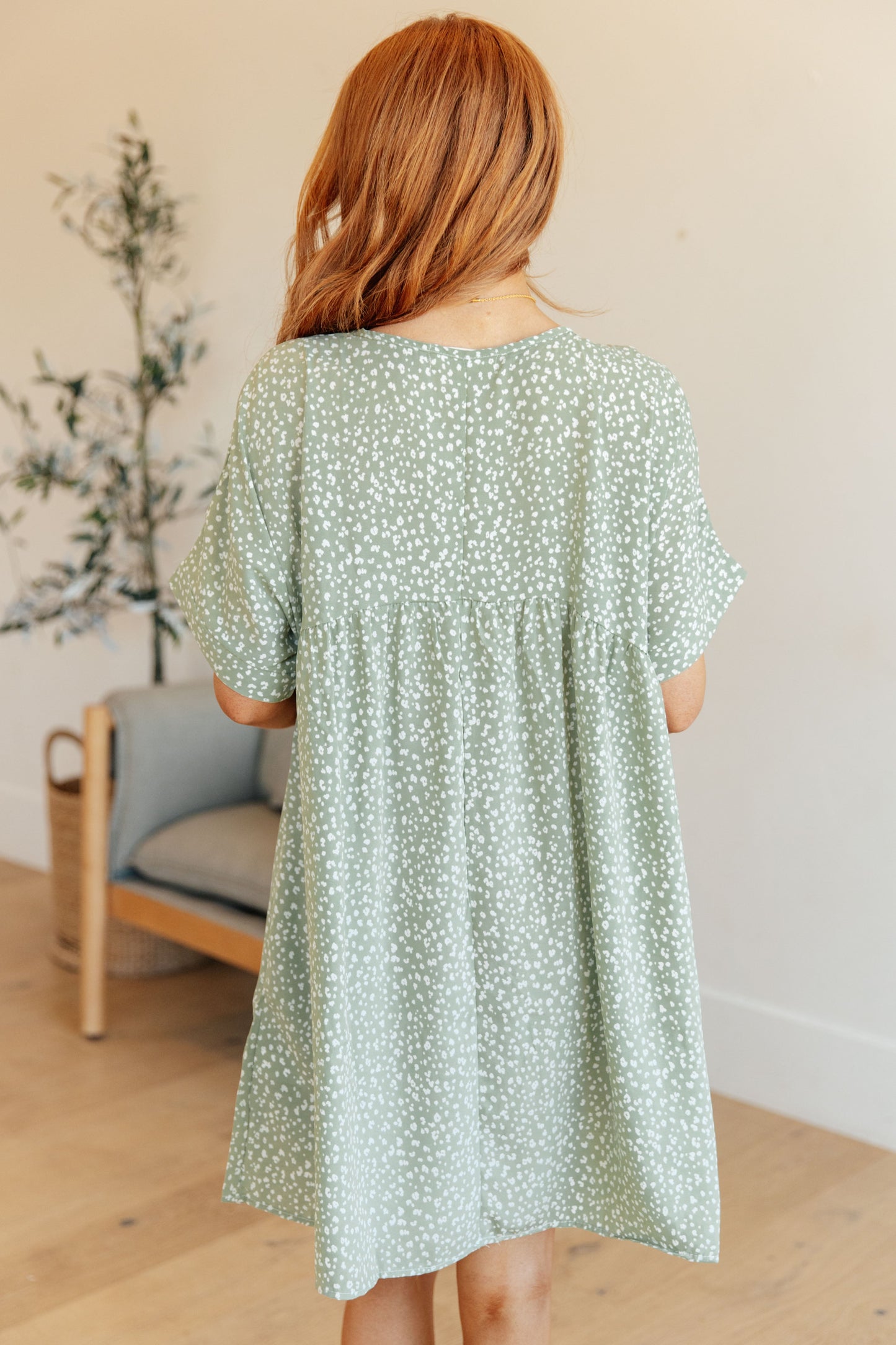 Rodeo Lights Dolman Sleeve Dress in Green Floral (Online Exclusive)