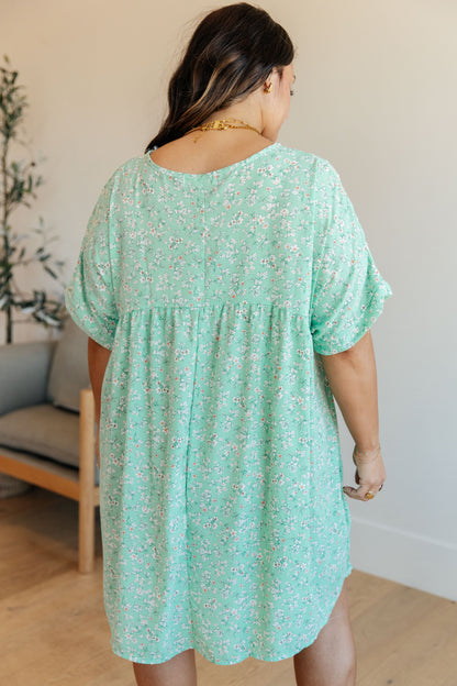 Rodeo Lights Dolman Sleeve Dress in Mint Floral (Online Exclusive)